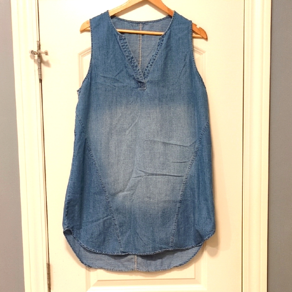 Cupshe Vneck Mini Denim Sleeveless Dress
